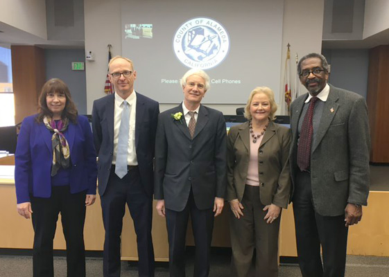 Supervisor Miley in a photo with four others